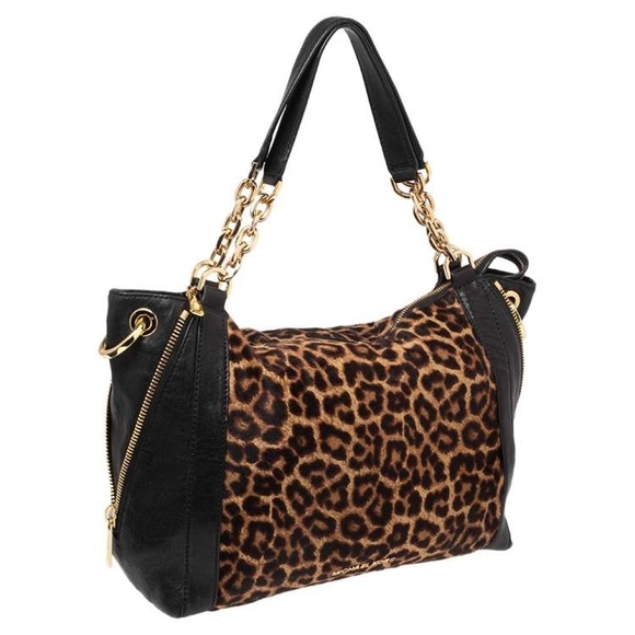 Michael Kors Black and Leopard Print Shoulder Bag BRAND NEW - Picture 11 of 11